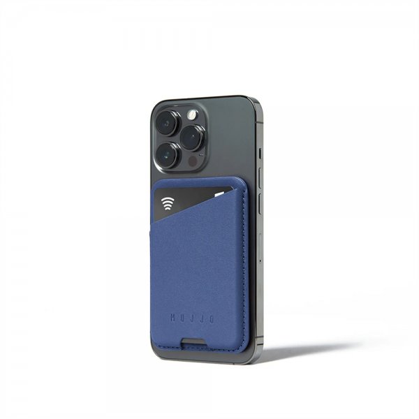 Mujjo Korttikotelo Full Leather Magnetic Wallet Monaco Blue