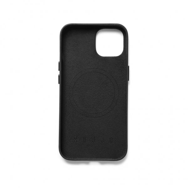 Mujjo iPhone 14 Full Leather Case MagSafe -suojakuori, musta