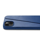 Mujjo iPhone 14 Plus Full Leather Wallet -suojakuori, Monaco Blue