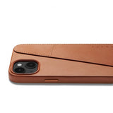Mujjo iPhone 14 Plus -täysnahkainen lompakkokotelo, ruskea