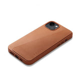 Mujjo iPhone 14 Plus -täysnahkainen lompakkokotelo, ruskea