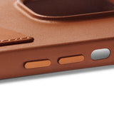 Mujjo iPhone 14 Plus Full Leather Wallet -suojakuori, Monaco Blue