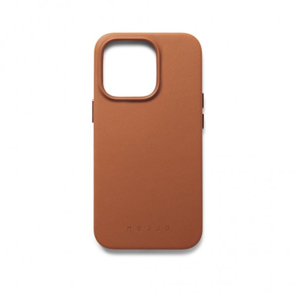 Mujjo iPhone 14 Pro Full Leather Case MagSafe Tan -suojakotelo