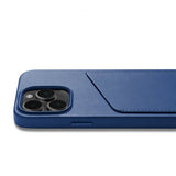 Mujjo iPhone 14 Pro -suojakuori, täysnahkainen lompakkokotelo, Monaco Blue