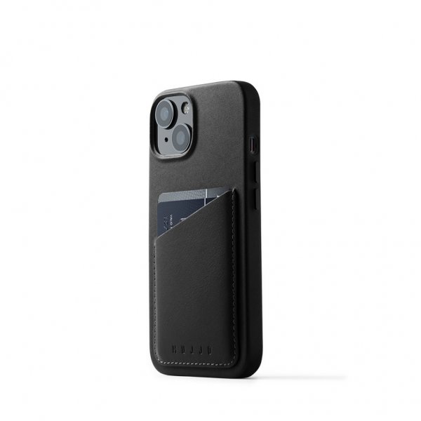 Mujjo iPhone 14 Full Leather Wallet Case - Monaco Blue