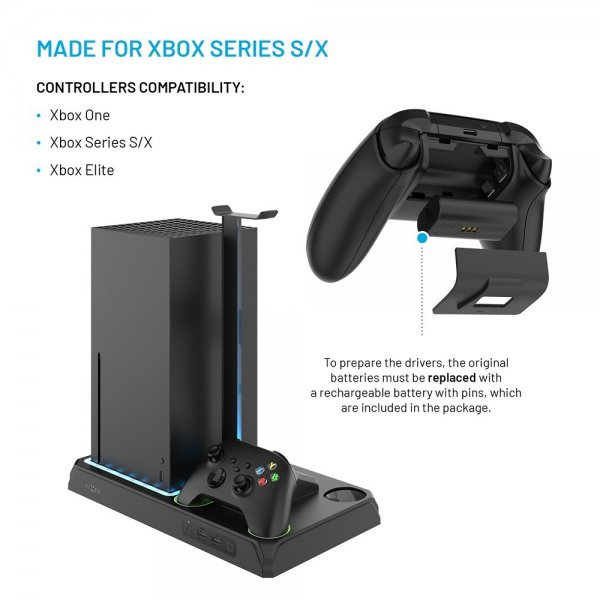 Kiinteä monitoiminen telakointiasema Xbox Series X/Series S musta