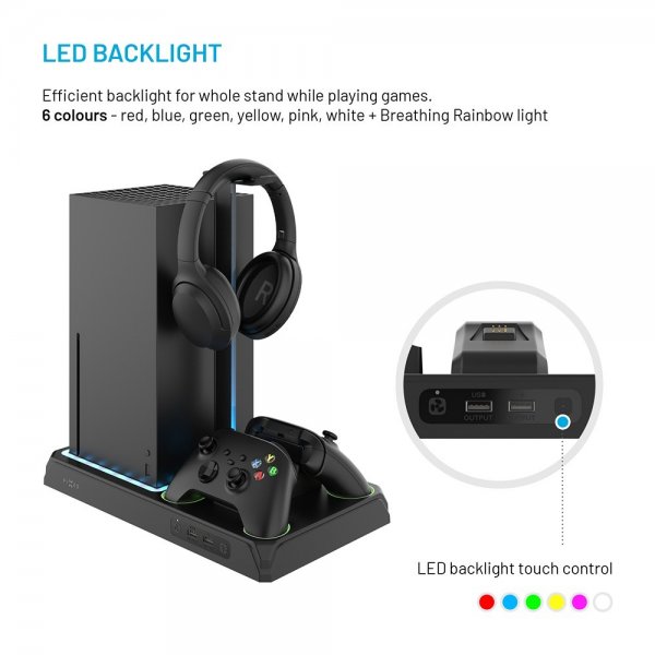 Kiinteä monitoiminen telakointiasema Xbox Series X/Series S musta