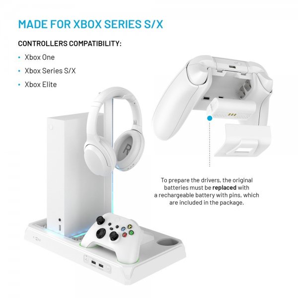 Kiinteä Monitoiminen Telakointiasema Xbox Series X/Series S Valkoinen