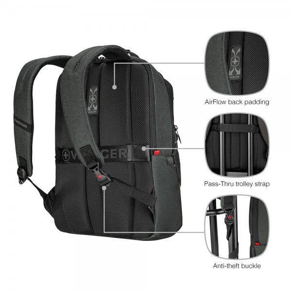 Wenger MX ECO Professional 16" kannettavan tietokoneen reppu, musta