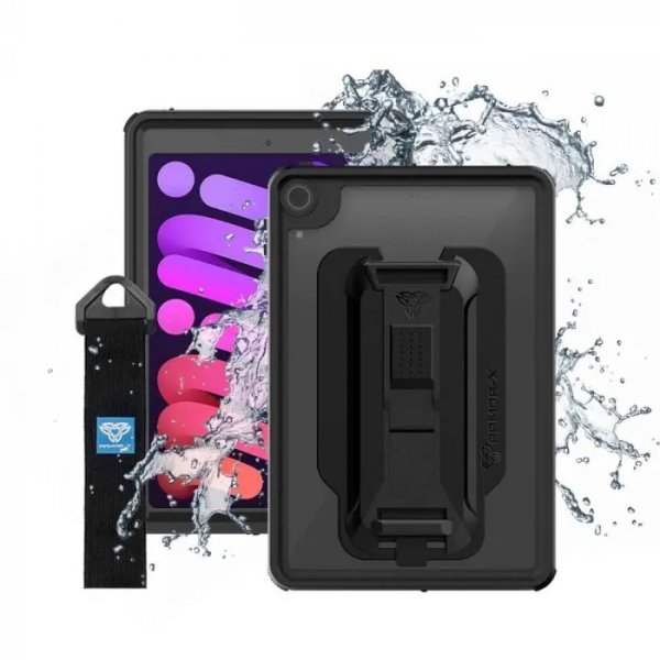 Armor-X iPad mini (6. sukupolvi)/iPad mini (A17 Pro) Kuori Vedenkestävä Kotelo Musta