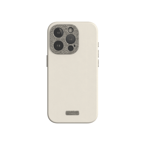 Moshi iPhone 15 Pro -suojakuori Napa MagSafe Eggnog White