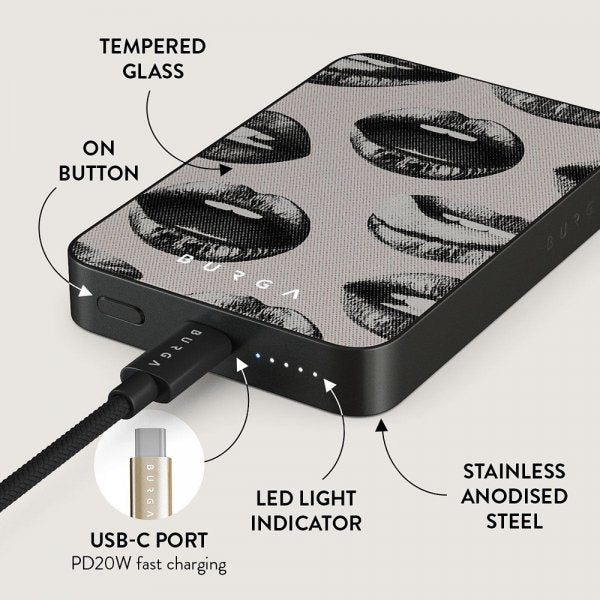 Burga Powerbank MagSafe 5000 mAh Next Mistake Metallinharmaa
