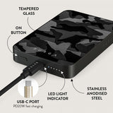 Burga Powerbank MagSafe 5000 mAh Night Black Camo Metallinharmaa