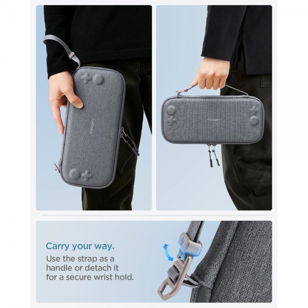 Spigen Nintendo Switch 2 -suojakotelo Klasden Pouch 2 Charcoal Gray