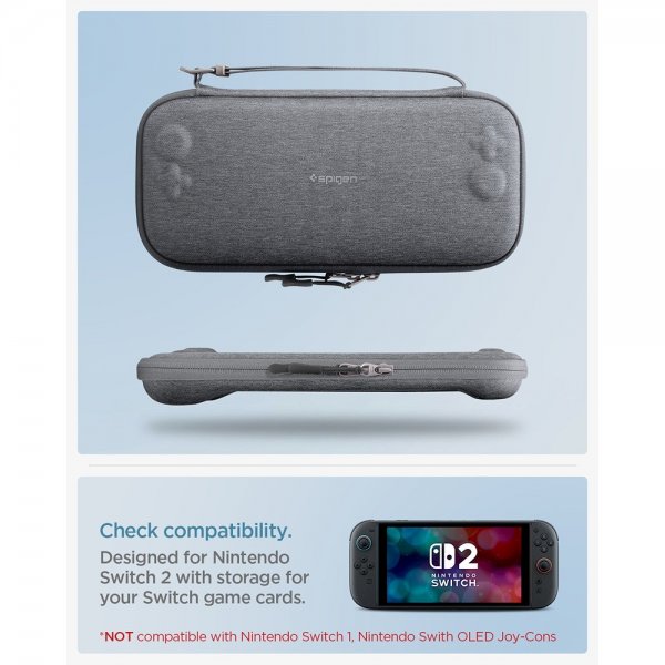 Spigen Nintendo Switch 2 -suojakotelo Klasden Pouch 2 Charcoal Gray