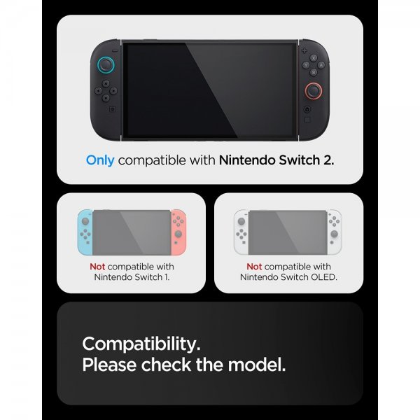 Spigen Nintendo Switch 2 -kuori, kaksoiskahva, musta