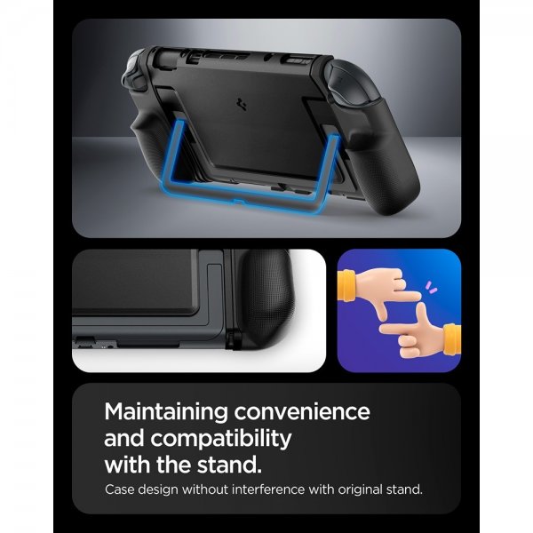 Spigen Nintendo Switch 2 -kuori, kaksoiskahva, musta