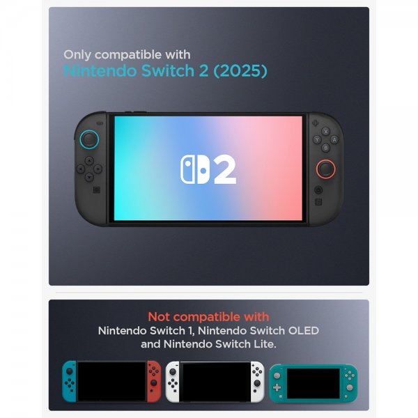 Spigen Nintendo Switch 2 -kuori Nano Pop Black Sesame