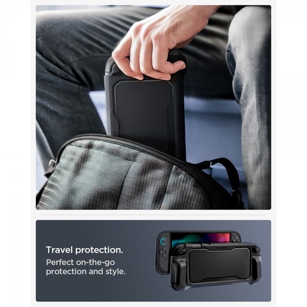 Spigen Nintendo Switch 2 -suojakuori Rugged Armor, mattamusta