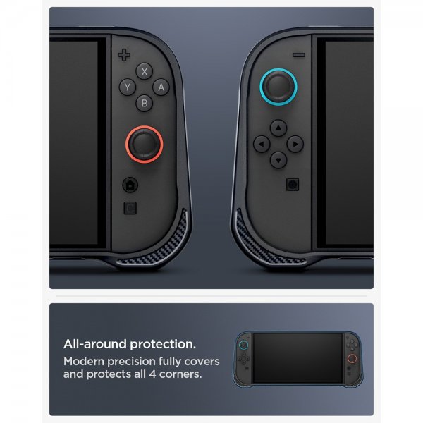 Spigen Nintendo Switch 2 -suojakuori Rugged Armor, mattamusta