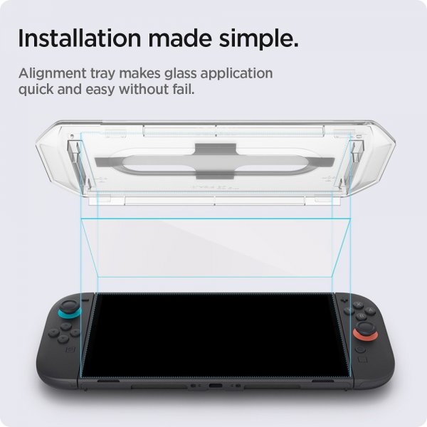 Spigen Nintendo Switch 2 -näytönsuoja GLAS.tR EZ Fit 2-pakkaus
