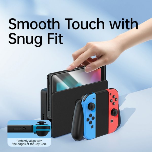 Baseus Nintendo Switch lasinen näytönsuoja asennuskehyksellä 2 kpl