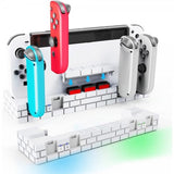 Nintendo Switch -lataustelakka Joy-Coneille, jossa on pelisäilytys, ruskea
