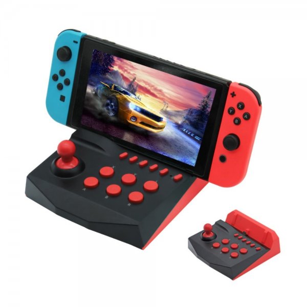 Nintendo Switch/Switch Lite -arkadipeliohjain ohjaussauvalla, musta/punainen