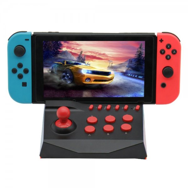 Nintendo Switch/Switch Lite -arkadipeliohjain ohjaussauvalla, musta/punainen