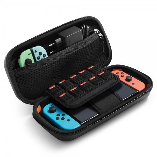 Spigen Nintendo Switch/Switch OLED -kotelo Rugged Armor Pro, musta