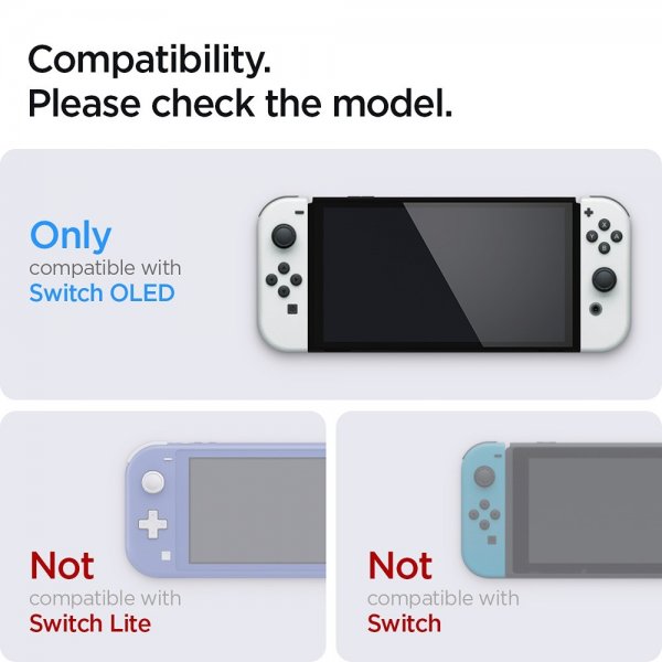 Spigen Nintendo Switch OLED -näytönsuoja GLAS.tR EZ Fit 2-pakkaus