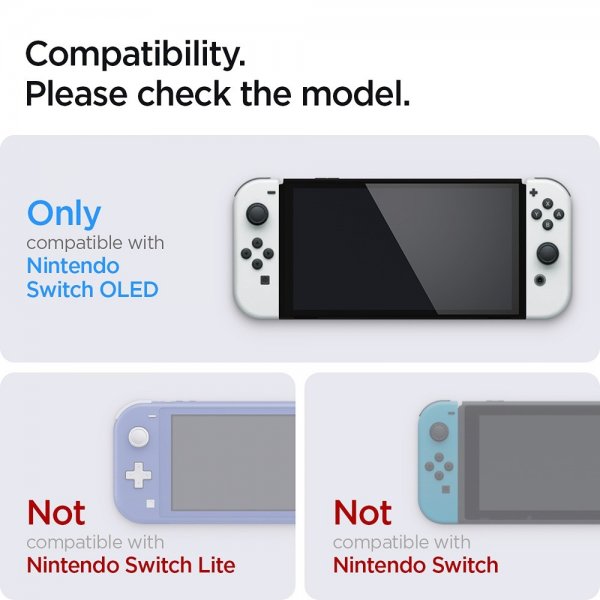 Spigen Nintendo Switch OLED -näytönsuoja GLAS.tR EZ Fit 2-pakkaus