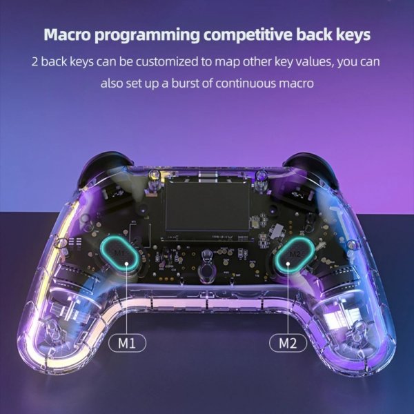 Aolion Nintendo Switch -peliohjain läpinäkyvä RGB