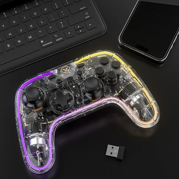 Aolion Nintendo Switch -peliohjain läpinäkyvä RGB