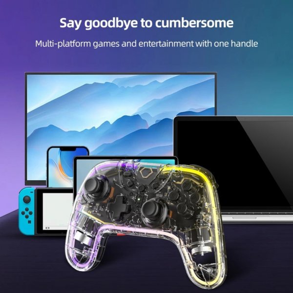 Aolion Nintendo Switch -peliohjain läpinäkyvä RGB
