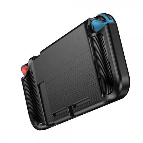 Nintendo Switch Kuori Harjattu Hiilikuitukuvio Musta