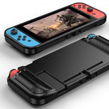 Nintendo Switch Kuori Harjattu Hiilikuitukuvio Musta
