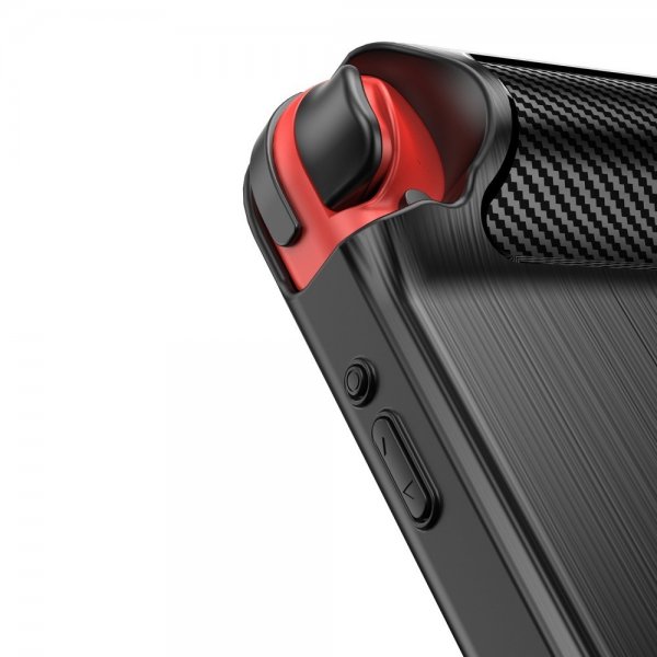 Nintendo Switch Kuori Harjattu Hiilikuitukuvio Musta