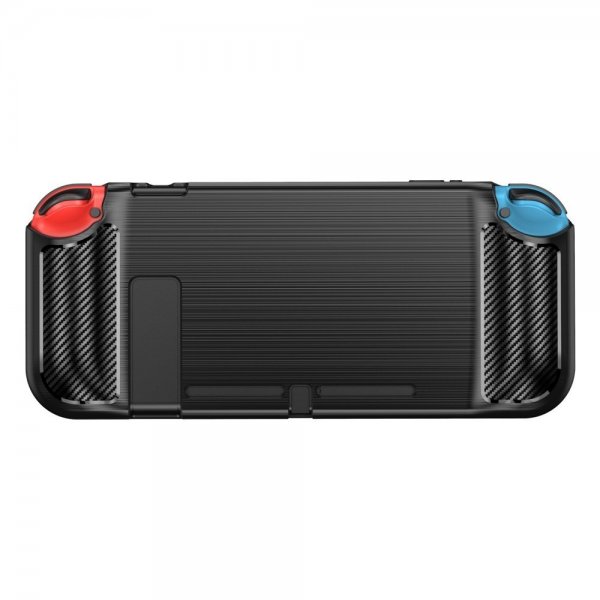 Nintendo Switch Kuori Harjattu Hiilikuitukuvio Musta