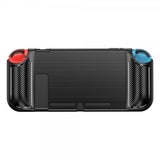 Nintendo Switch Kuori Harjattu Hiilikuitukuvio Musta