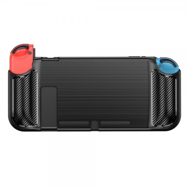 Nintendo Switch Kuori Harjattu Hiilikuitukuvio Musta