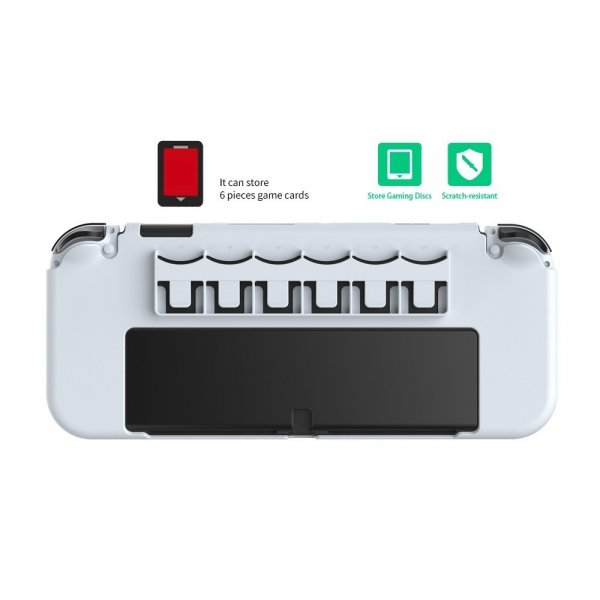 Dobe Nintendo Switch -kuori jalustalla 6 pelipaikkaa valkoinen