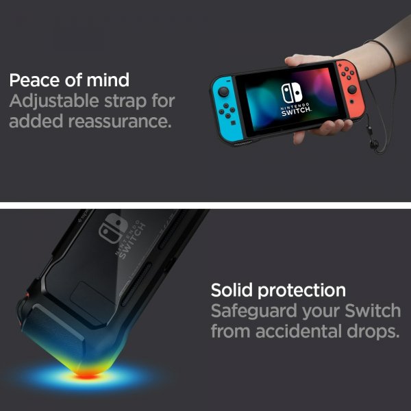 Spigen Nintendo Switch -kuori Rugged Armor mattamusta