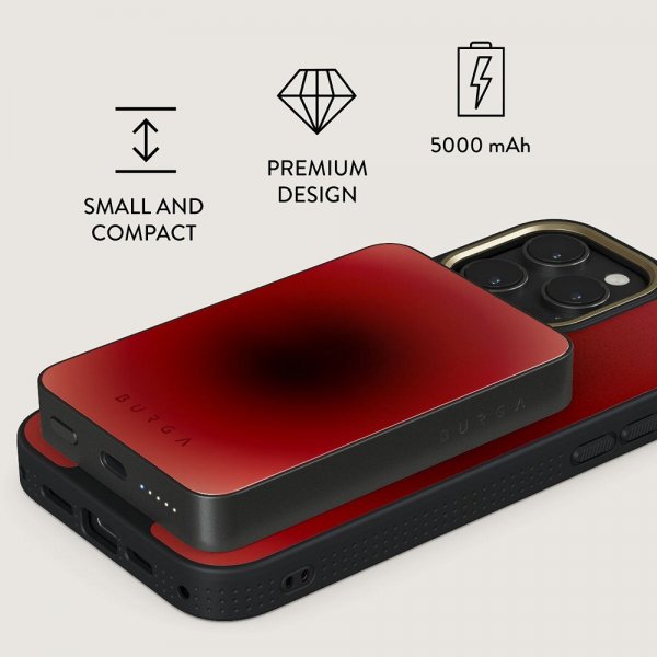 Burga Powerbank MagSafe 5000 mAh No Talking Metallinharmaa