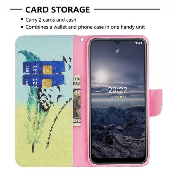 Nokia G11/G21 Suojakuori Kuvio Höyhen ja Linnut