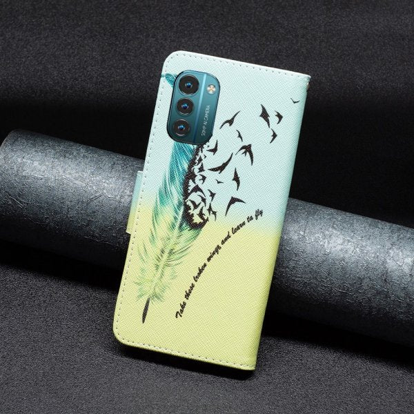 Nokia G11/G21 Suojakuori Kuvio Höyhen ja Linnut