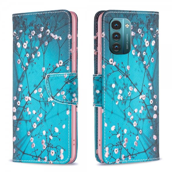 Nokia G11/G21 Suojakuori Luumu Kukka -kuviolla