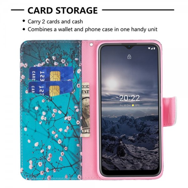 Nokia G11/G21 Suojakuori Luumu Kukka -kuviolla