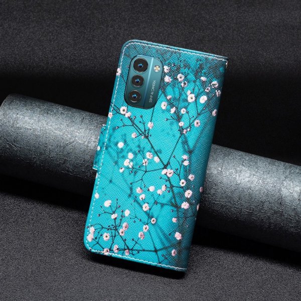 Nokia G11/G21 Suojakuori Luumu Kukka -kuviolla
