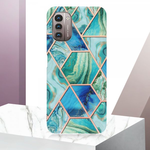 Nokia G11/G21 Kuori Marmorikuvio Vihreä